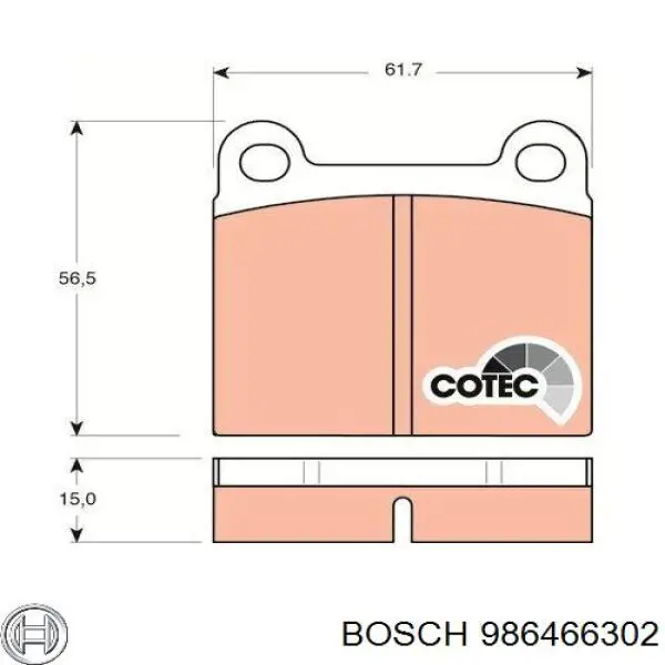 Купить 986466302 Bosch Колодки тормозные задние, дисковые