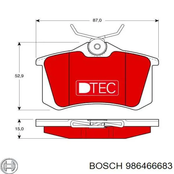 Колодки дисковые  Bosch 986466683 цена, от 14.03 USD