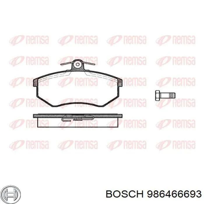 986466693 Bosch колодки тормозные передние дисковые