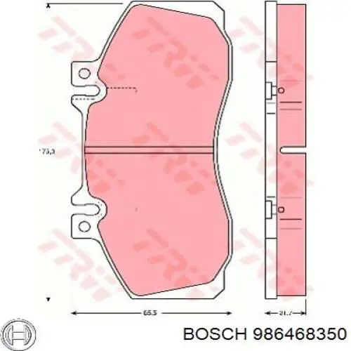 986468350 Bosch Колодки тормозные дисковые комплект