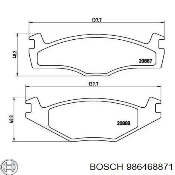 Купить 986468871 Bosch Колодки тормозные