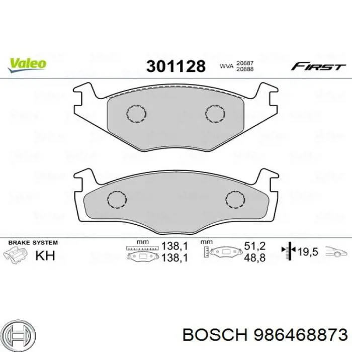 Колодки Bosch 986468873 цена, от 13.05 USD