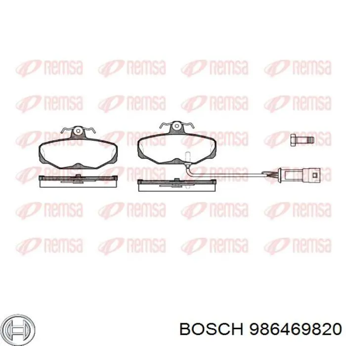 Задние тормозные колодки 986469820 Bosch