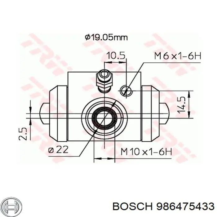 986475433 Bosch цилиндр тормозной колесный рабочий задний