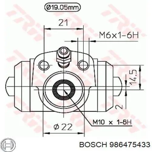 Цилиндр тормозной колесный 986475433 Bosch