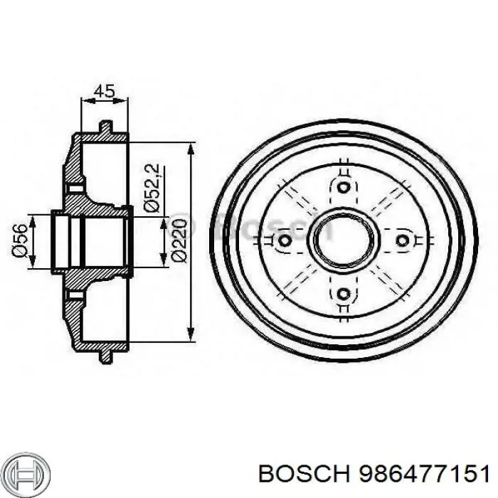 986477151 Bosch барабан тормозной задний