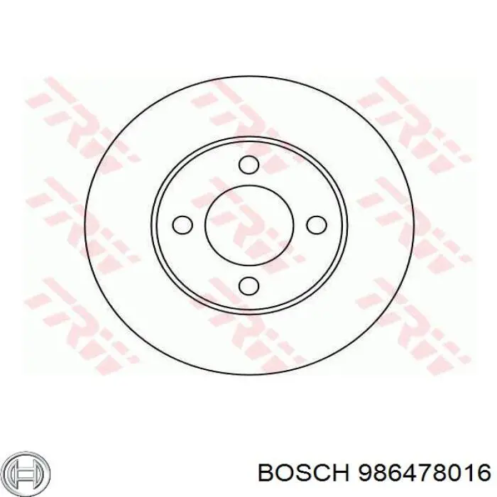 Тормоз дисковый передний Bosch 986478016 цена, от 29.44 USD