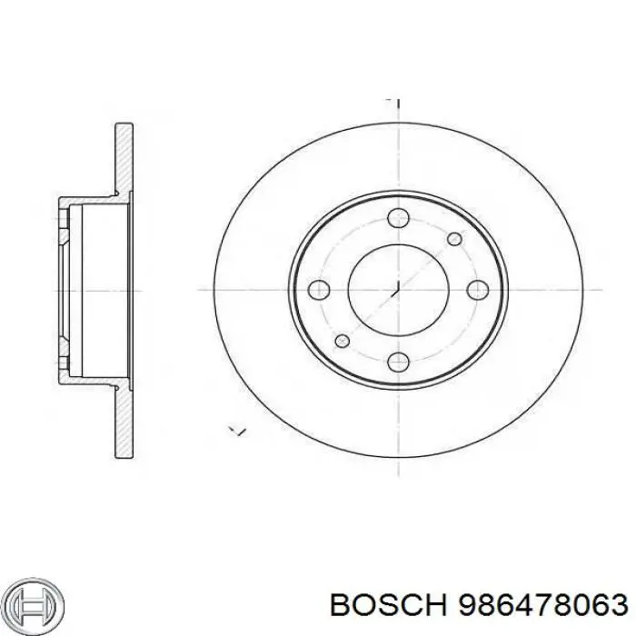 Передний тормозной диск Bosch 986478063