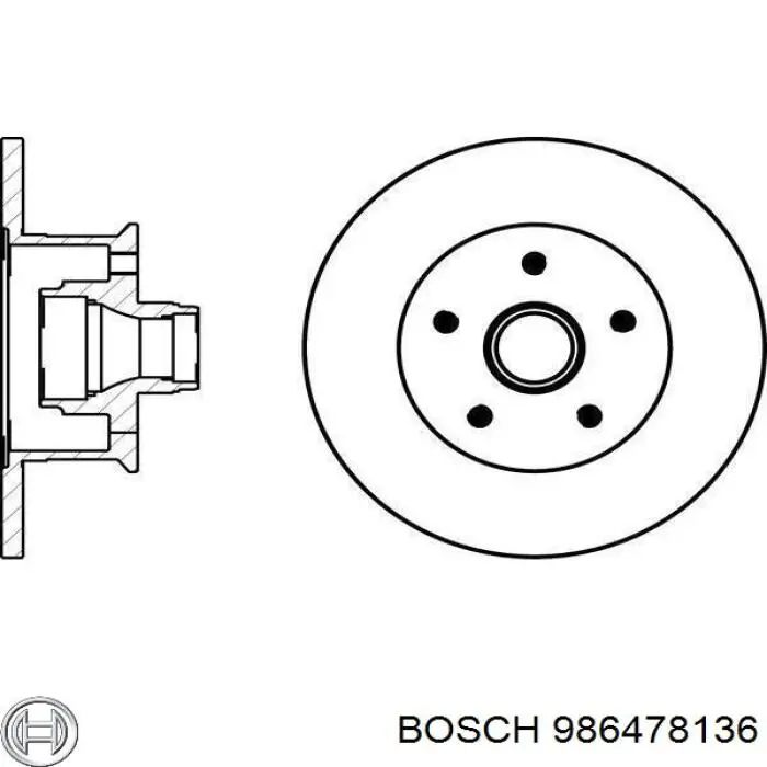 Передние тормозные диски 986478136 Bosch