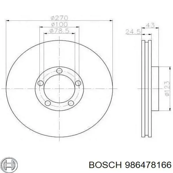 986478166 Bosch диск тормозной передний