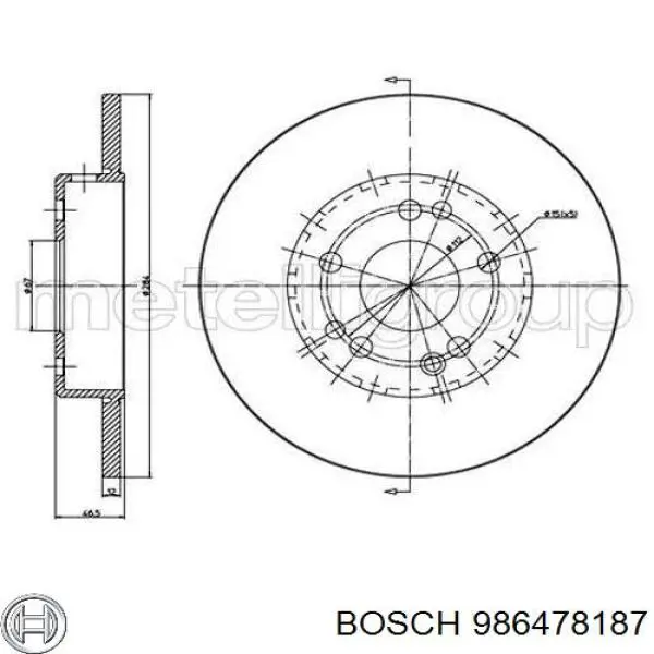 Тормоз дисковый передний Bosch 986478187 цена, от 31.61 USD