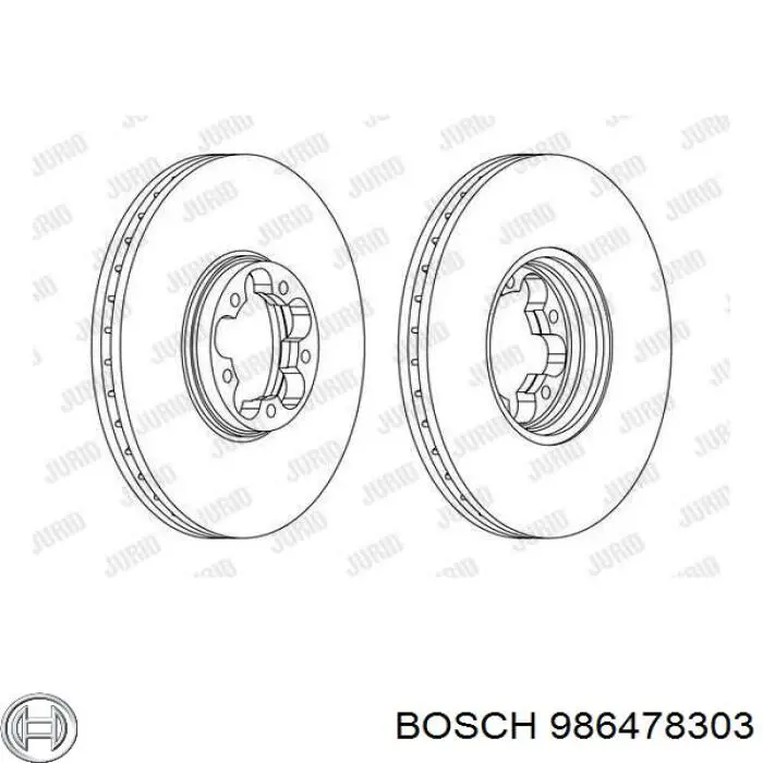 Тормоз дисковый передний Bosch 986478303 цена, от 36.82 USD