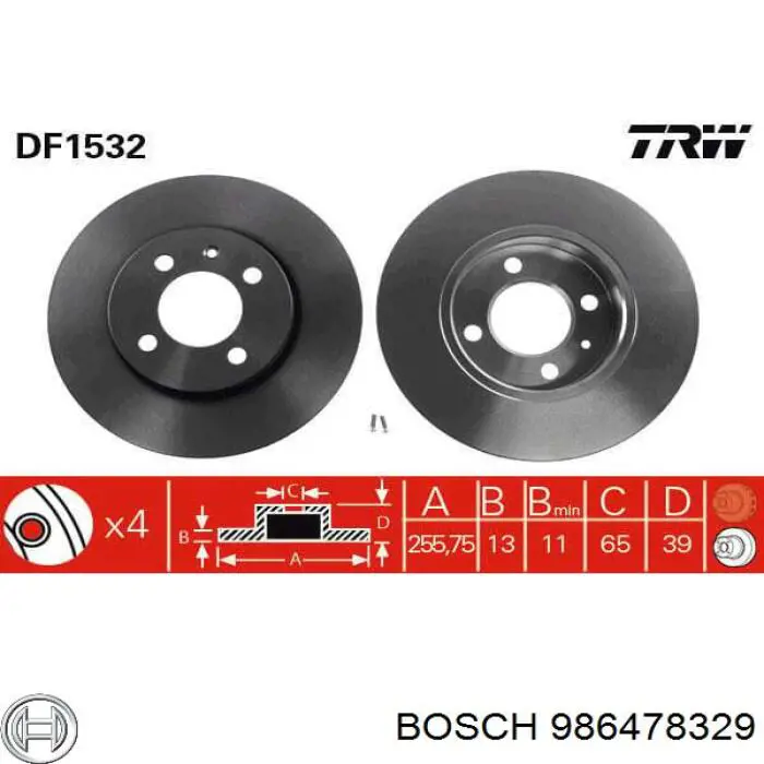 986478329 Bosch диск тормозной передний