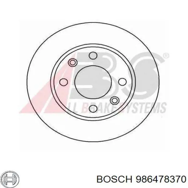 Тормоз дисковый передний Bosch 986478370 цена, от 27.90 USD