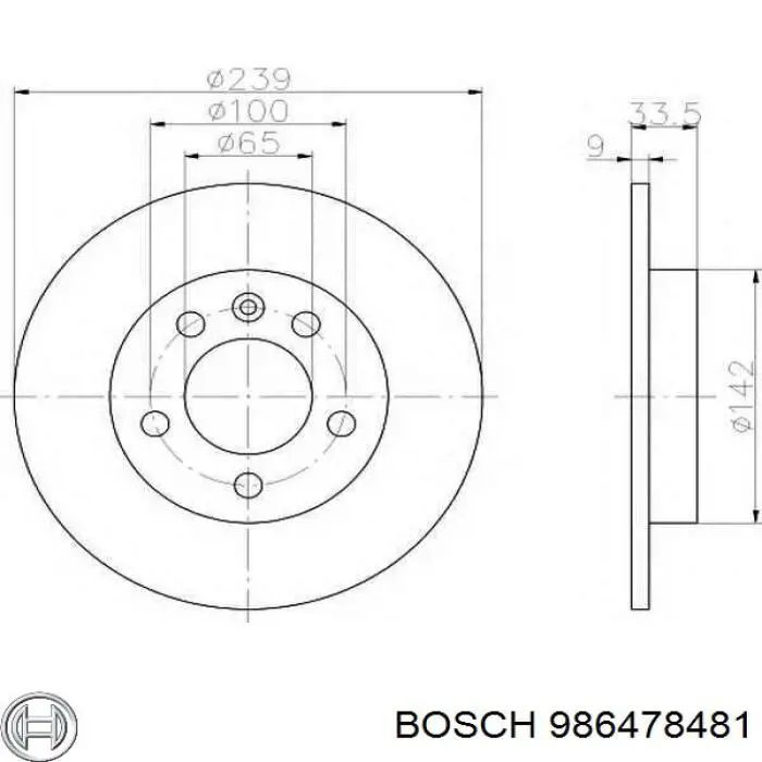 Купить 986478481 Bosch Диск тормозной задний