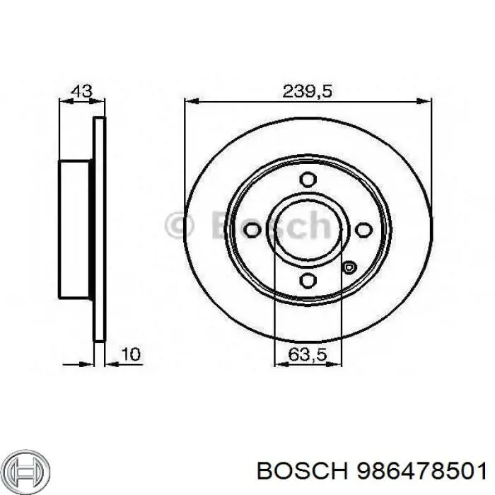 986478501 Bosch Диск тормозной передний