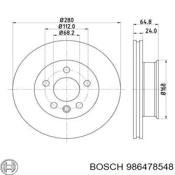 986478548 Bosch Диск тормозной передний