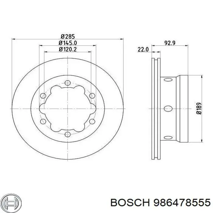986478555 Bosch Дисковый тормоз