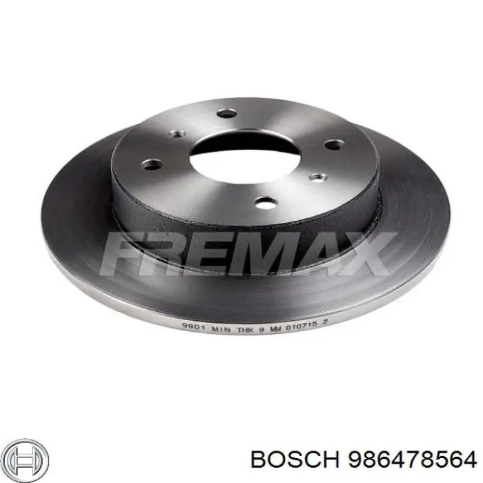 986478564 Bosch диск тормозной задний