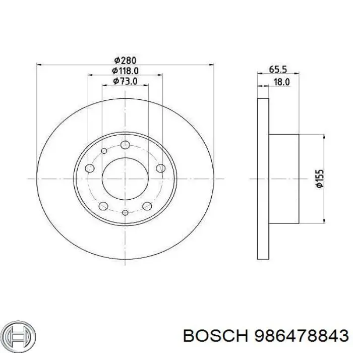 Передние тормозные диски 986478843 Bosch