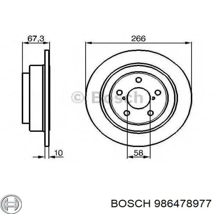 Freno de disco delantero 986478977 Bosch