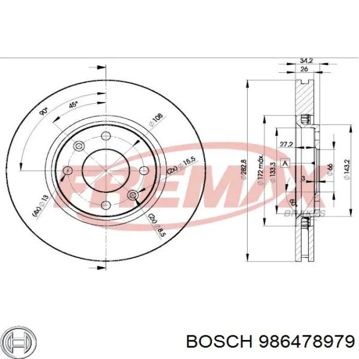 Купить 986478979 Bosch Ротор тормозной