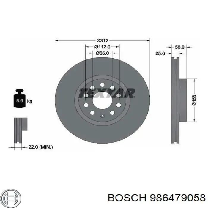 986479058 Bosch Диск тормозной передний