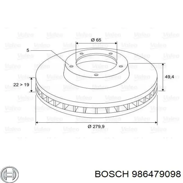 986479098 Bosch Диск тормозной передний