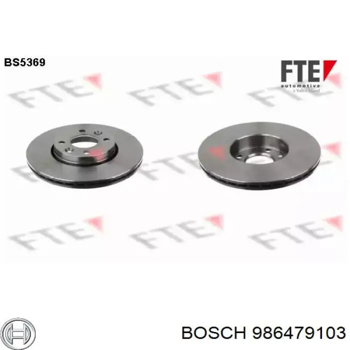 Передние тормозные диски 986479103 Bosch