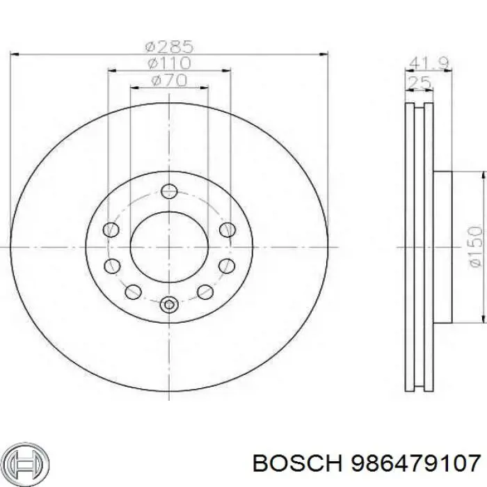 986479107 Bosch диск тормозной передний