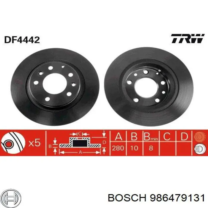 986479131 Bosch диск тормозной задний