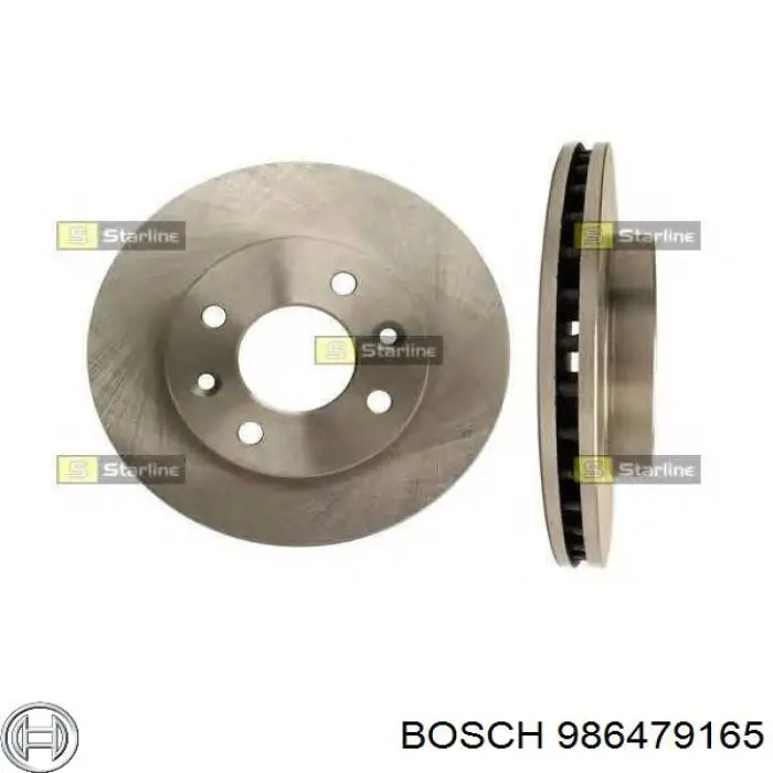 Передние тормозные диски 986479165 Bosch