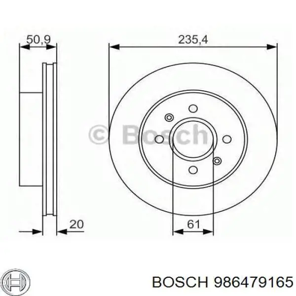 986479165 Bosch диск тормозной передний