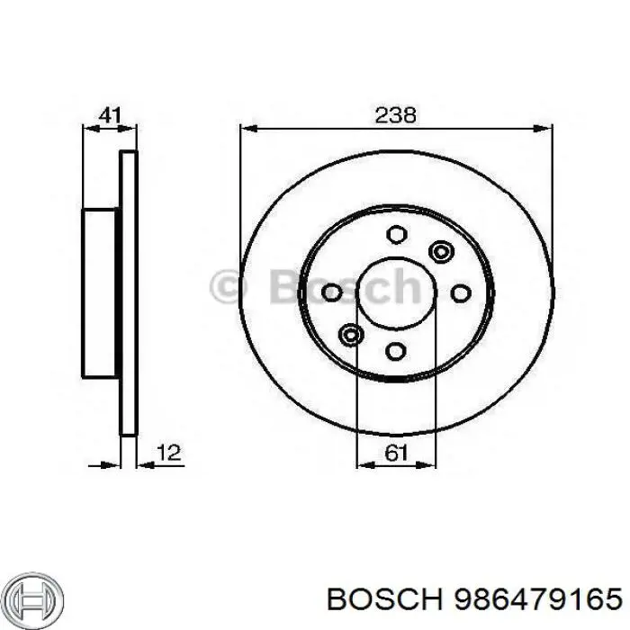 986479165 Bosch Диск тормозной передний