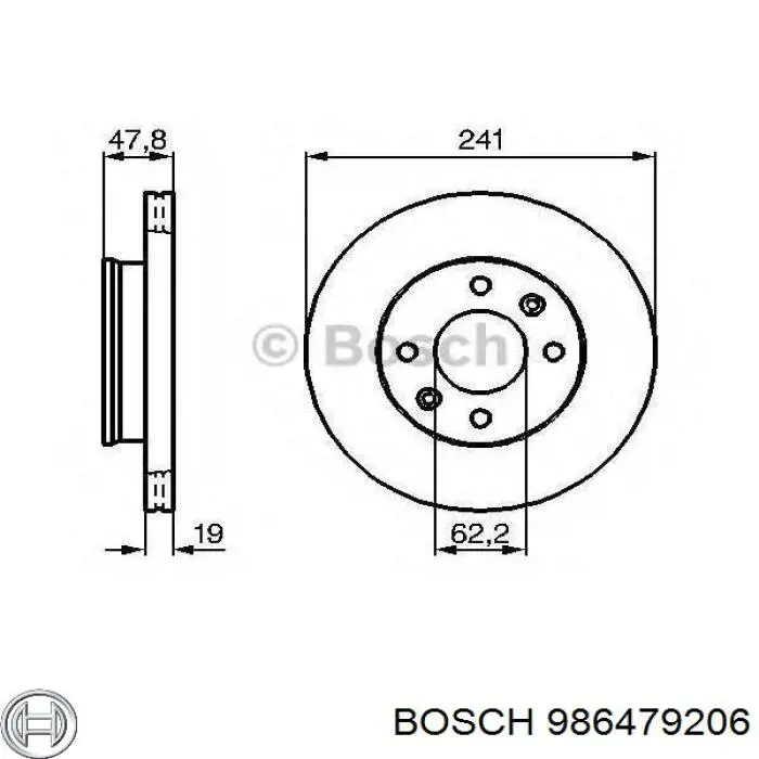 986479206 Bosch Диск тормозной передний