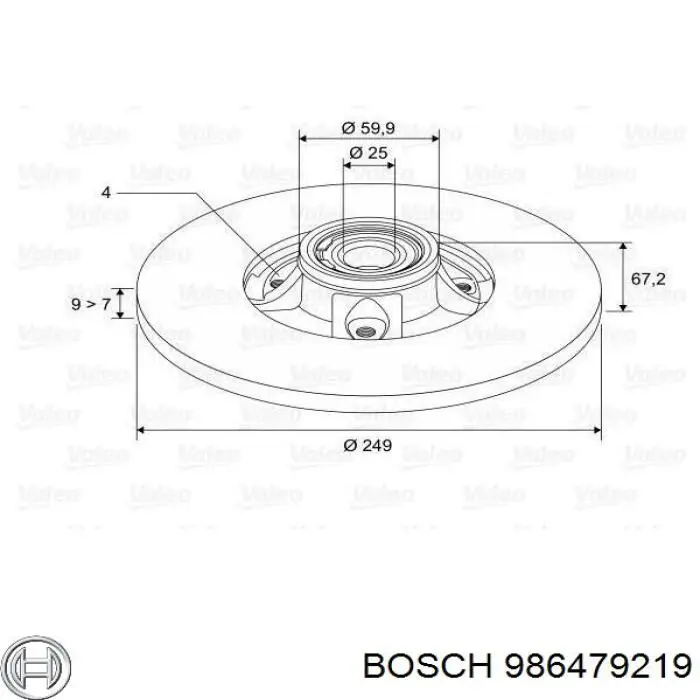 986479219 Bosch Дисковый тормоз