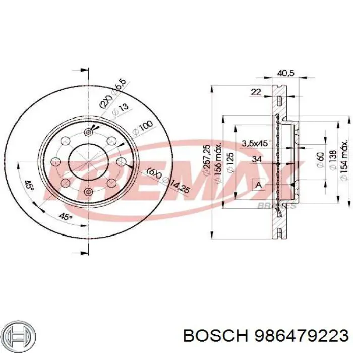 Купить 986479223 Bosch Ротор тормозной