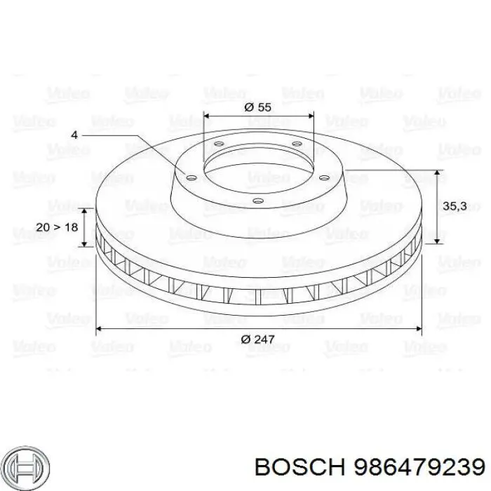 986479239 Bosch Диск тормозной передний