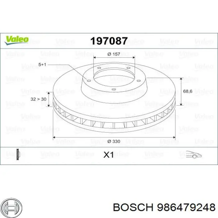 Купить 986479248 Bosch Ротор тормозной