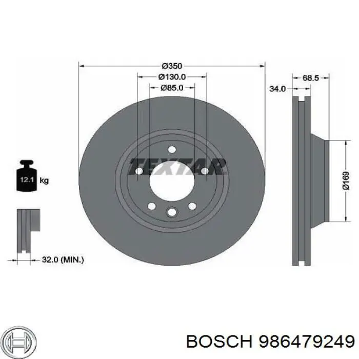 986479249 Bosch диск тормозной передний