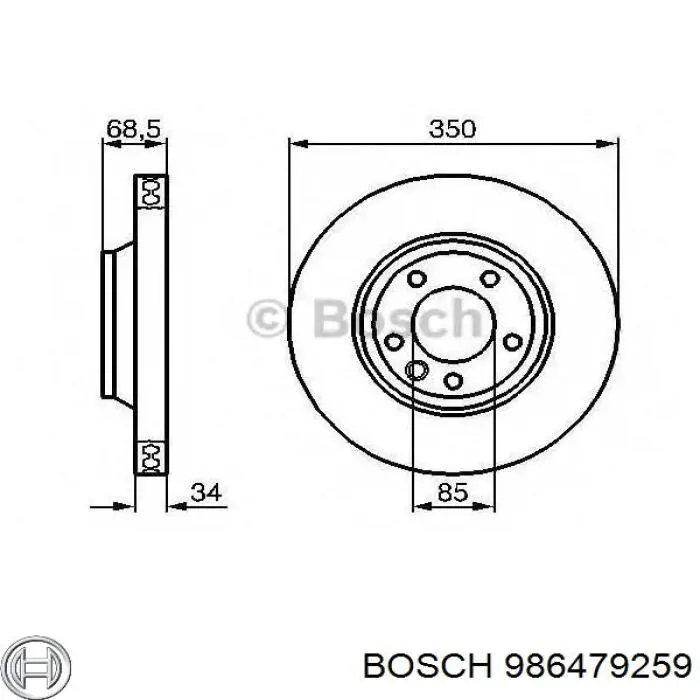 Тормозные диски 986479259 Bosch