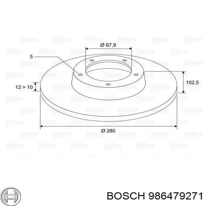 Купить 986479271 Bosch Диск тормозной задний