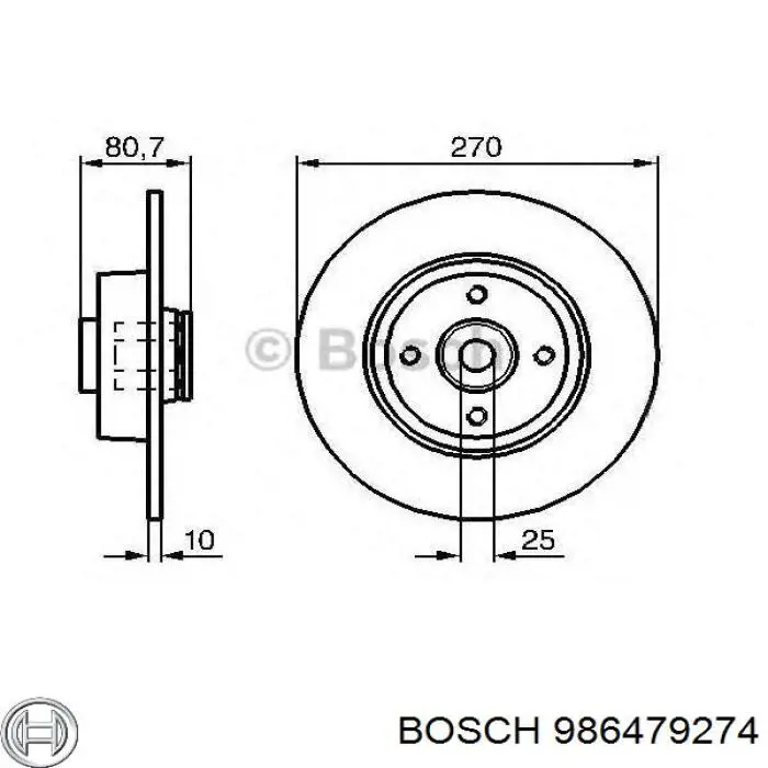 986479274 Bosch Дисковый тормоз