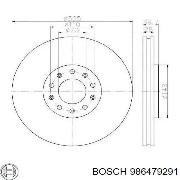 986479291 Bosch диск тормозной передний