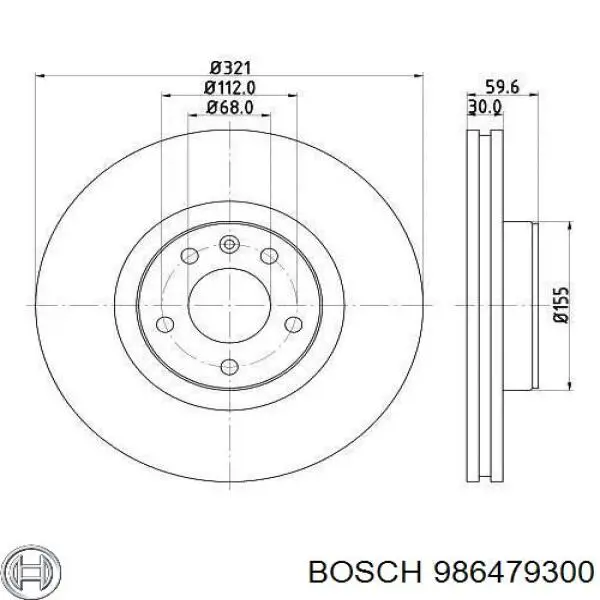 Передние тормозные диски 986479300 Bosch