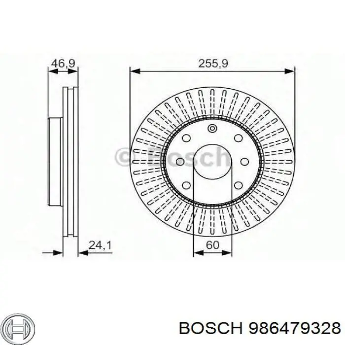 Диск гальмівний передній 986479328 Bosch