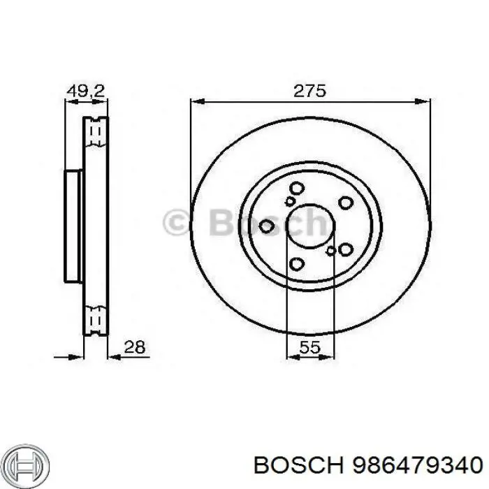 986479340 Bosch Диск тормозной передний