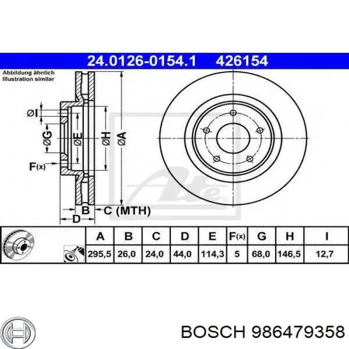Купить 986479358 Bosch Ротор тормозной
