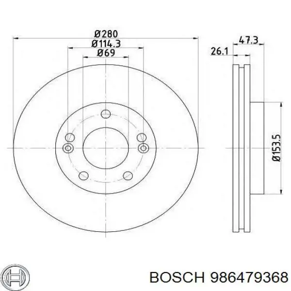986479368 Bosch disco do freio dianteiro