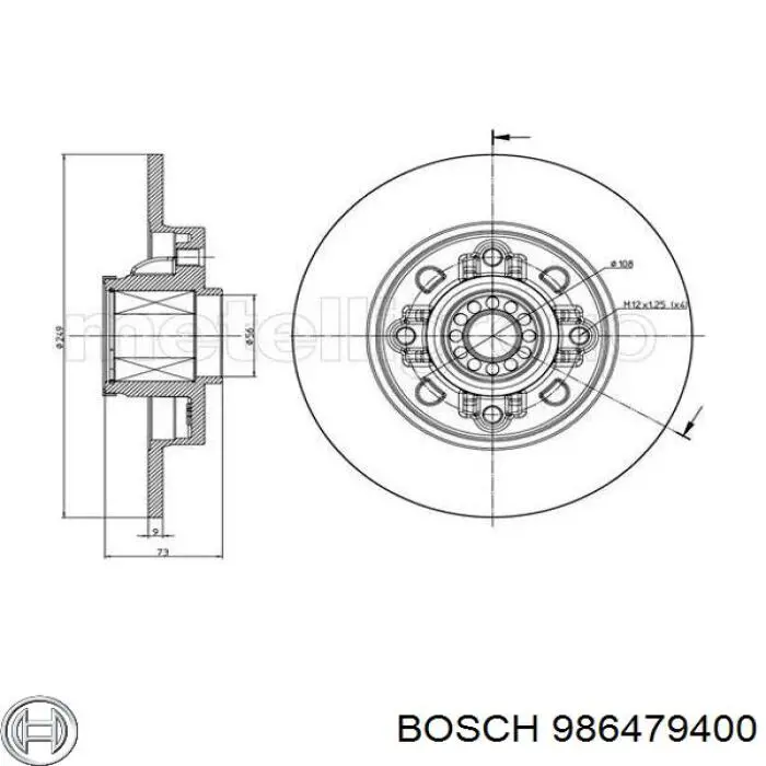 Задний тормозной диск Bosch 986479400 цена, от 49.37 USD